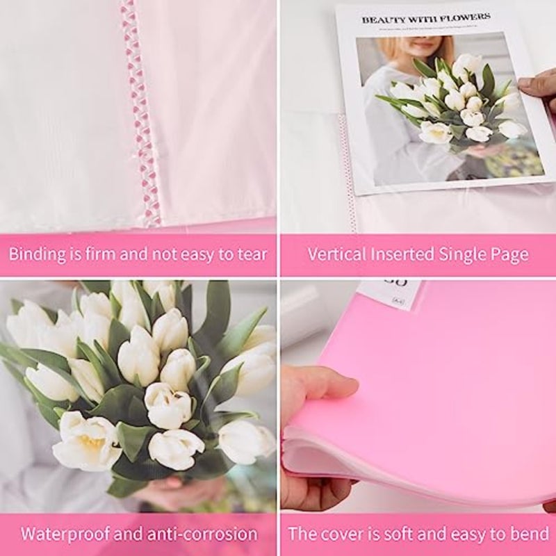 PP Display Book with Transparent Pockets, 60 Pockets, A4 Presentation Folder with Transparent Sleeves, Display Folder for Music Sheets, Reports, Brochures - Image 3