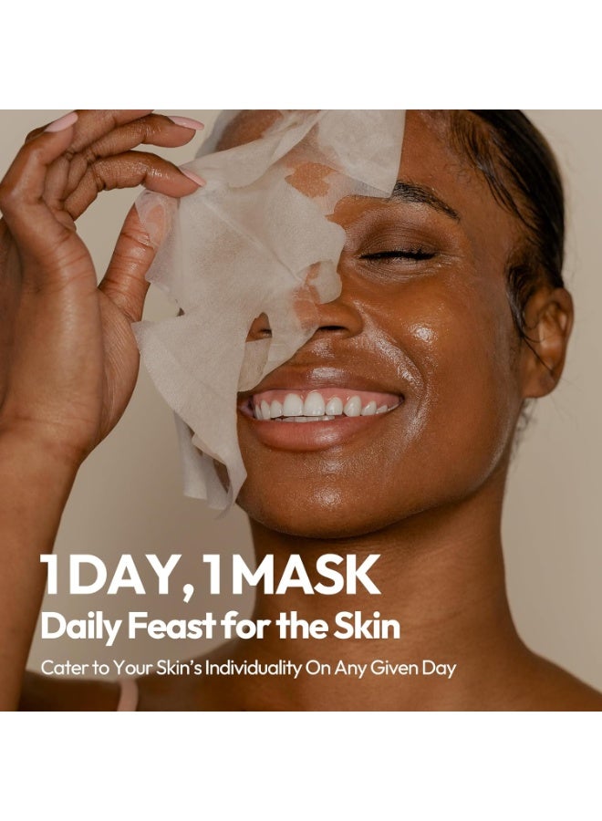 LAPCOS Daily Sheet Mask Variety Pack 7+1 (Version 1) Daily Face Masks - Hydrate, Clarify, Nourish, Exfoliate & Renew Skin, Korean Beauty Favorite (8 pack) - Image 4