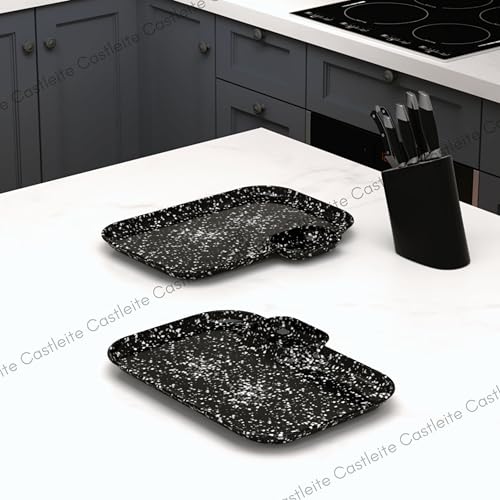Castleite Multi-Purpose Kitchen Serving Platter: Deluxe Melamine Crockery Set of 2 - Versatile Chip and Dip Tray for Snacks, Starters & Desserts (Nantes) - Image 3