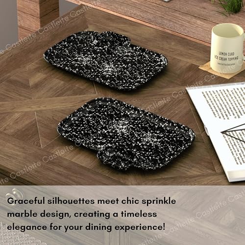 Castleite Multi-Purpose Kitchen Serving Platter: Deluxe Melamine Crockery Set of 2 - Versatile Chip and Dip Tray for Snacks, Starters & Desserts (Nantes) - Image 5