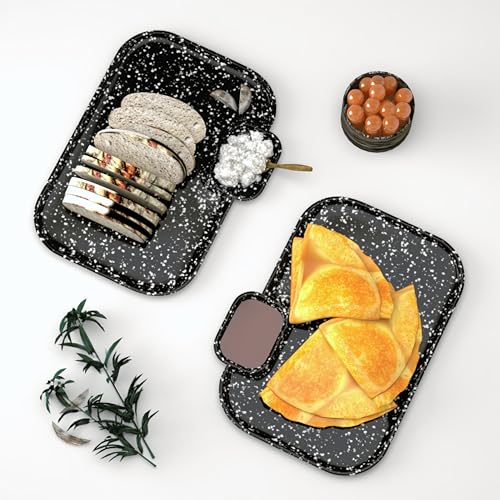 Castleite Multi-Purpose Kitchen Serving Platter: Deluxe Melamine Crockery Set of 2 - Versatile Chip and Dip Tray for Snacks, Starters & Desserts (Nantes) - Image 1