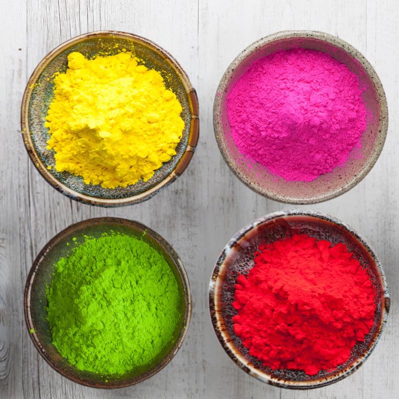 Ikka Organic Holi Colours l Herbal Color l YellowPinkGreenRed l Pack of 4 1 kg Each Best Holi Colour l Herbal Gulal l Holi Gift Pack Abir for Holi Items - Image 1