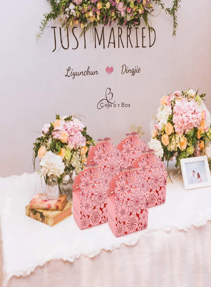 Flower Butterfly Hollow Candy Box, 50Pcs Mini Cookie Gift Boxes Butterfly Party Decoration Wedding Favors Chocolate Box for Wedding Bridal Birthday Party Supplies, European Wedding Candy Box - Image 2