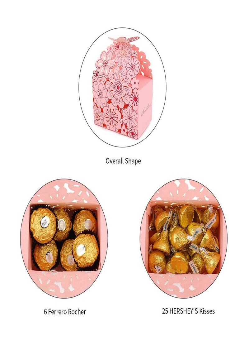 Flower Butterfly Hollow Candy Box, 50Pcs Mini Cookie Gift Boxes Butterfly Party Decoration Wedding Favors Chocolate Box for Wedding Bridal Birthday Party Supplies, European Wedding Candy Box - Image 3