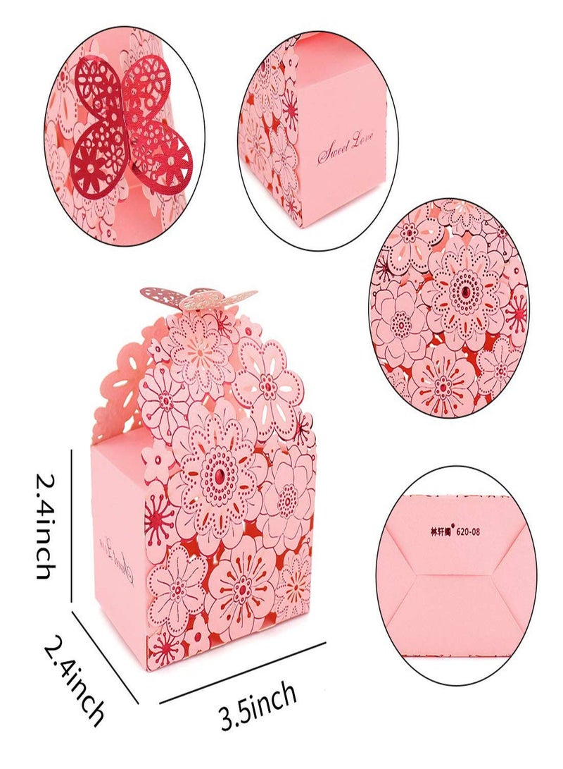 Flower Butterfly Hollow Candy Box, 50Pcs Mini Cookie Gift Boxes Butterfly Party Decoration Wedding Favors Chocolate Box for Wedding Bridal Birthday Party Supplies, European Wedding Candy Box - Image 4