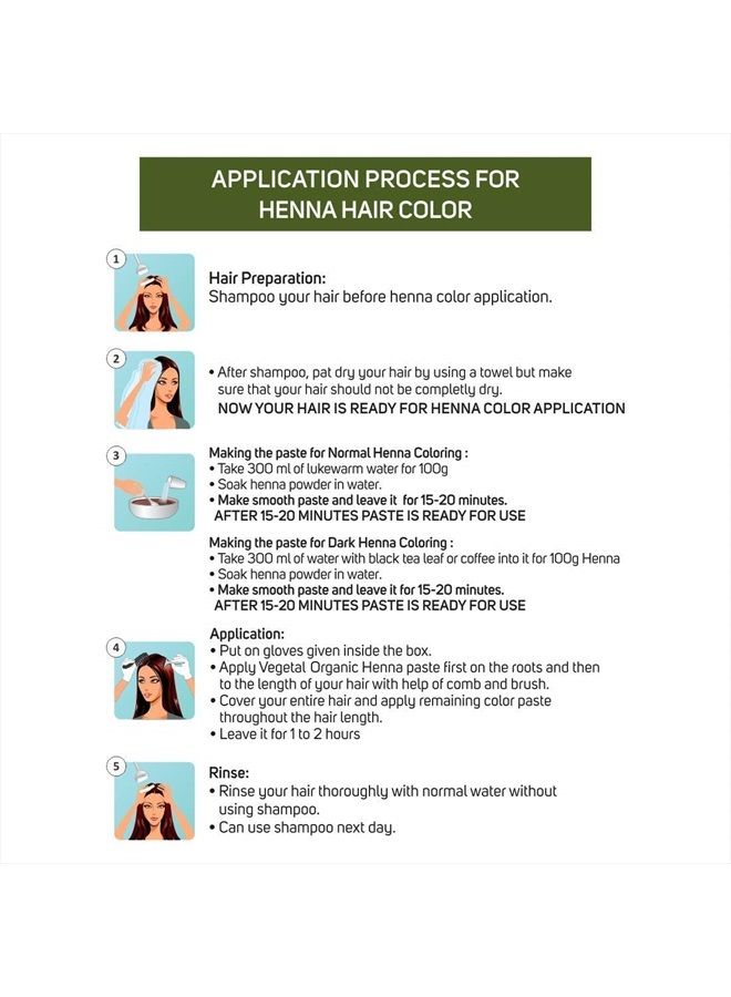 Vegetal Certified Organic Bio Henna Powder - 100% Pure Natural, Herbal Henna (Mehandi) for Hair, Hands and Feets -100gm - Image 5