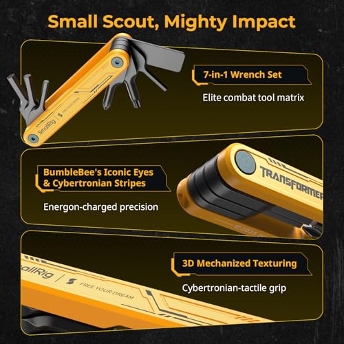 SMALLRIG Camera Tool, Foldable Tool Set with Screwdrivers and Wrenches, Camera Tool Kit Including Allen Wrenches, Slotted Screwdriver, Cross-Head Screwdriver, Torx T25 Driver, BumbleBee Edition - Image 4