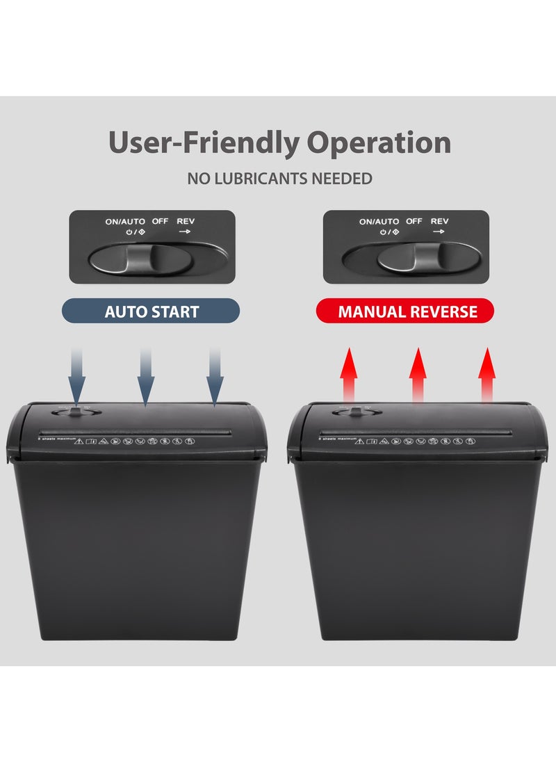 Woolsche - ‌Paper Shredder 5-Sheet Cross Cut, 2.64-Gallon (10L) Wastebasket, P-1 Security Level for Home & Office,  Quiet Operation, Credit Card/Staples/Paper Shredder - Image 1