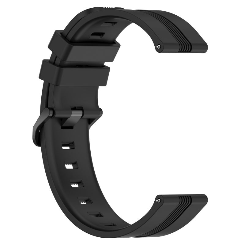 erorex For Garmin Venu 2 Plus 20Mm Concave Striped Slicone Watch Band(Black) - Image 2