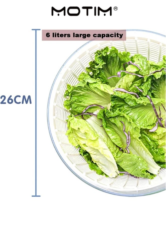 Motim Salad Spinner with Colander 6L Salad Washing Machine for Fresh Crisp Clean Salad Veggie Fruit - Image 4