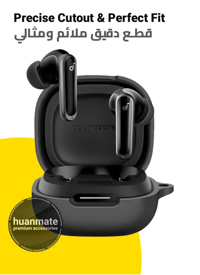 huanmate Anker SoundCore P40i Silicone Case Cover - Black - Made with Soft Silicone, Lightweight & Durable - Stylish Design, Accurate Cut-outs, Easy Installation & Removal  - Image 2