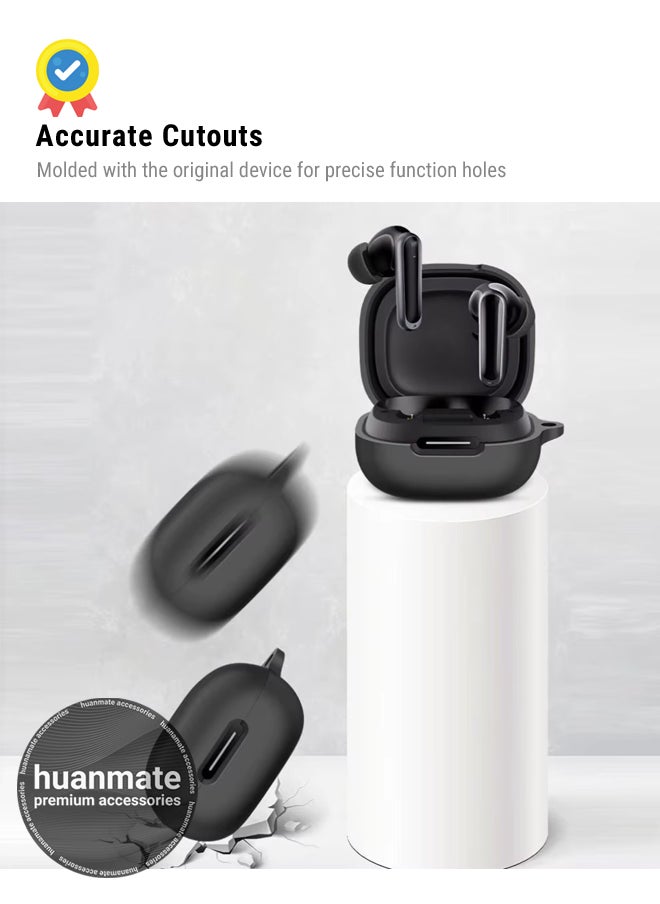 huanmate Anker SoundCore P40i Silicone Case Cover - Black - Made with Soft Silicone, Lightweight & Durable - Stylish Design, Accurate Cut-outs, Easy Installation & Removal  - Image 5