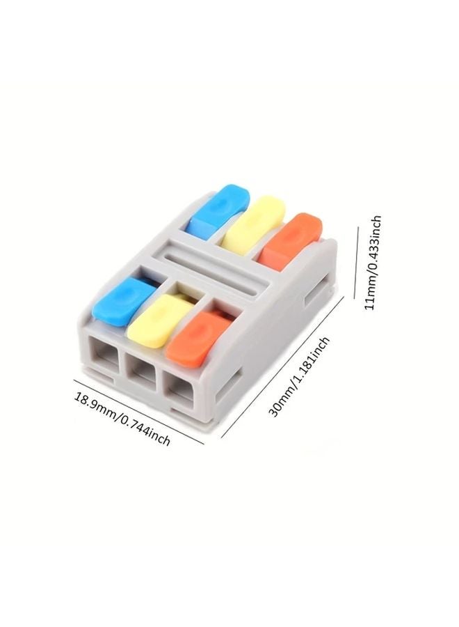 10 قطع موصلات سلكية كهربائية سريعة 3 داخل 3 خارج كتل طرفية بالدفع - Image 3