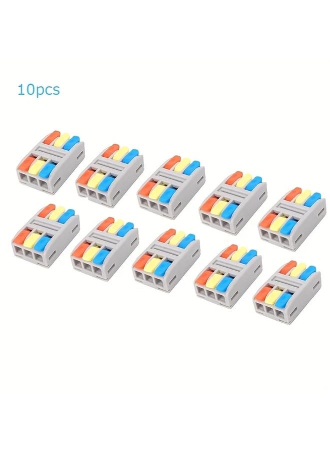 10 قطع موصلات سلكية كهربائية سريعة 3 داخل 3 خارج كتل طرفية بالدفع - Image 1