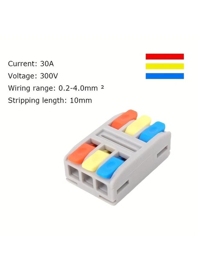 10 قطع موصلات سلكية كهربائية سريعة 3 داخل 3 خارج كتل طرفية بالدفع - Image 2