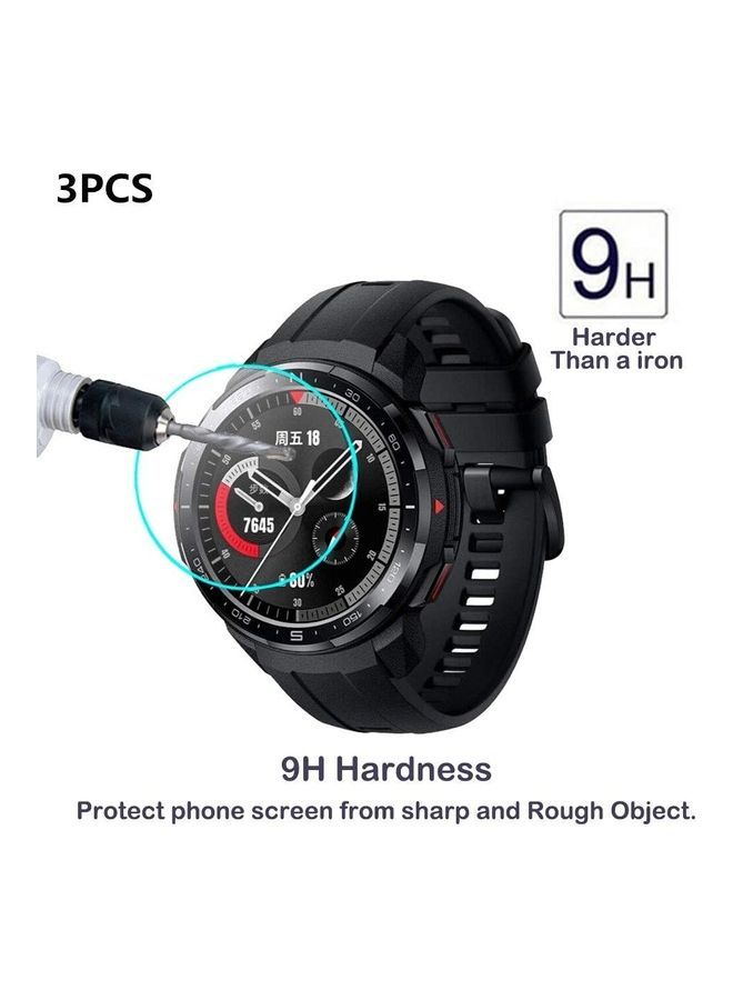 NIBEMINENT 3-Piece Tempered Glass Screen Protector For Huawei Honor Watch GS Pro 1.39inch clear  - Image 2