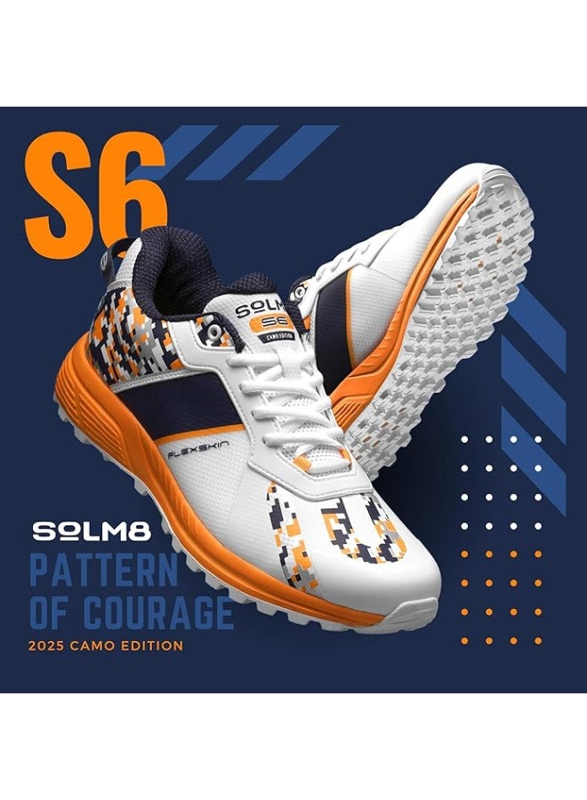 SOLM8 S6 Camo Cricket Shoes Men - 2025 Edition Ultralight Camouflage Upper Rubber Spikes Well-Cushioned Insole - Ideal Cricket Shoes for All Round Performance - Image 2