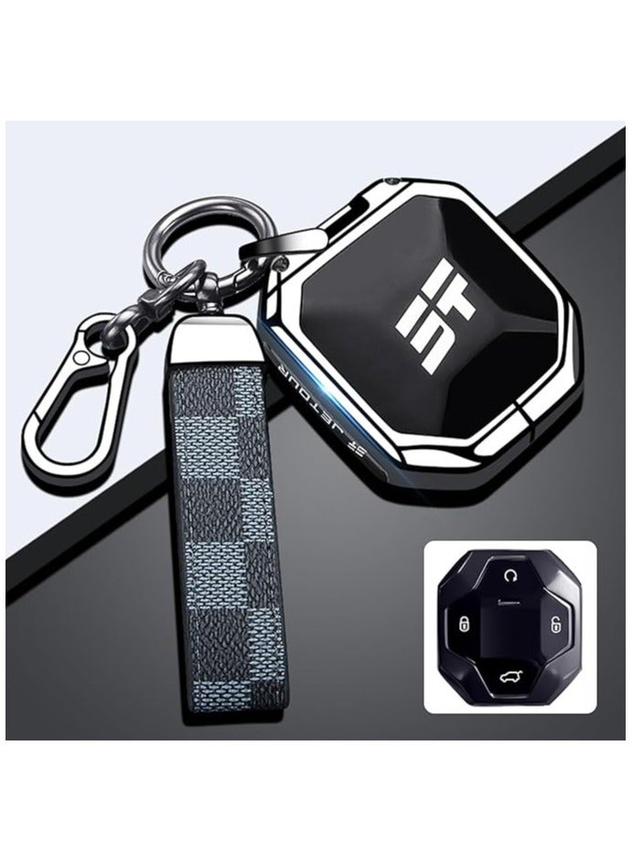 Key Fob Protector for Jetour Traveller T2 | Premium Alloy Key Case Cover with Shell and Belt Buckle Design | Durable Moonlight Silver Key Wrap (JT T2 Accessories) - Image 2