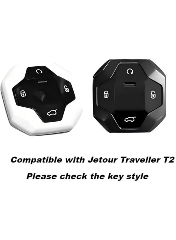 Key Fob Protector for Jetour Traveller T2 | Premium Alloy Key Case Cover with Shell and Belt Buckle Design | Durable Moonlight Silver Key Wrap (JT T2 Accessories) - Image 3