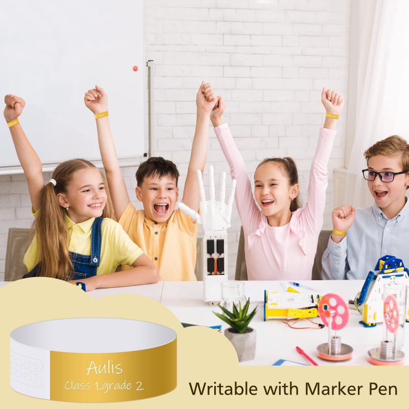 ASTARON 400 Pcs Gold Paper Event Wristbands Arm Bands Event Bracelets for Party Events Clubs Concert Music Festivalï¼ŒWaterproof Lightweight - Image 2