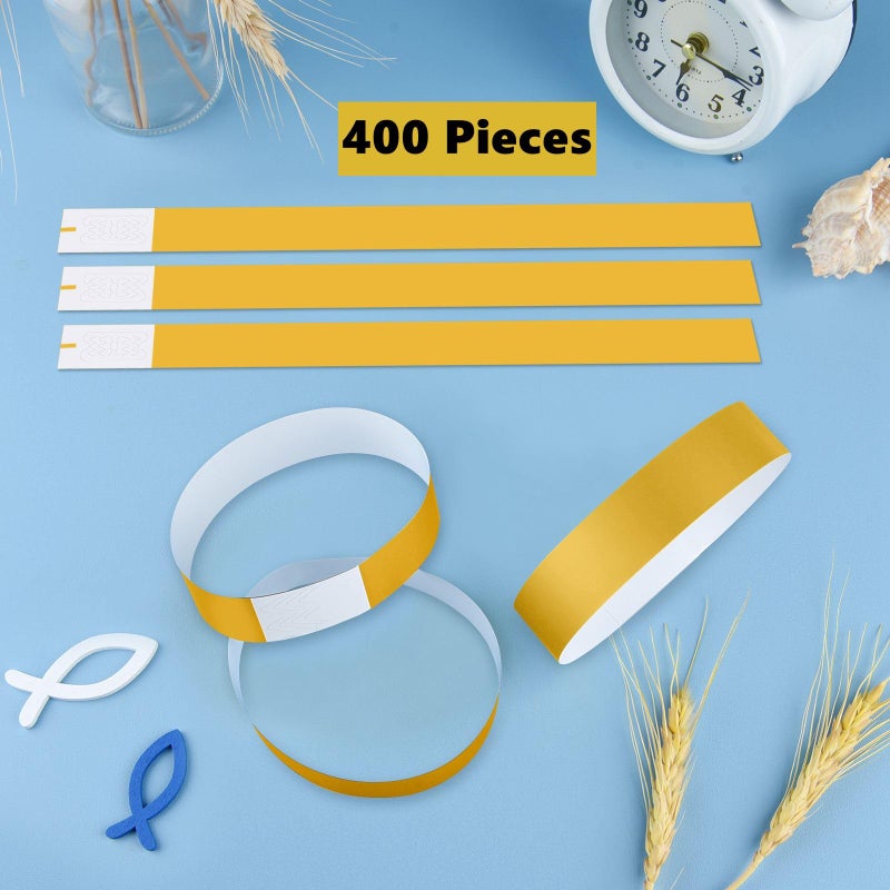 ASTARON 400 Pcs Gold Paper Event Wristbands Arm Bands Event Bracelets for Party Events Clubs Concert Music Festivalï¼ŒWaterproof Lightweight - Image 3