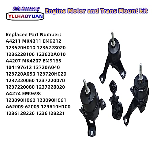 Yllhaoyuan Engine Motor Mount 4pcs Compatible with 2007 2008 2009 2010 2011 Camry 2.4L Replacement for A4207 A62009 A4211 A4274 - Image 3