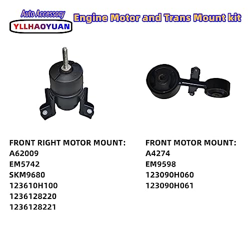 Yllhaoyuan Engine Motor Mount 4pcs Compatible with 2007 2008 2009 2010 2011 Camry 2.4L Replacement for A4207 A62009 A4211 A4274 - Image 5