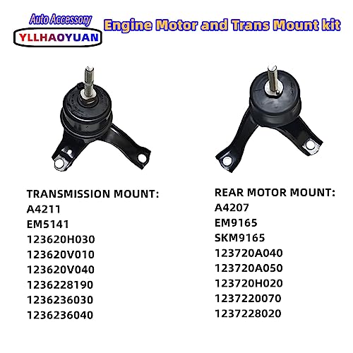 Yllhaoyuan Engine Motor Mount 4pcs Compatible with 2007 2008 2009 2010 2011 Camry 2.4L Replacement for A4207 A62009 A4211 A4274 - Image 4