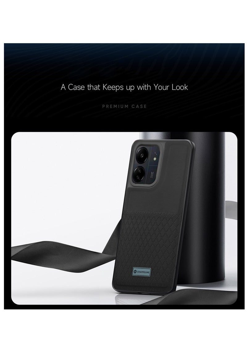 CHAPPELINE Silicone Pattern Card HolderCase Cover For Xiaomi Redmi 13C Black  - Image 3