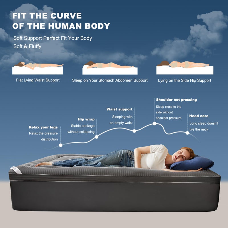 BEDLORE King Mattress Topper, Thick Pillow Top Pad for Back Pain Relief, Cooling Soft Mattress Cover with Deep Pockets 6-18 inch - Image 3