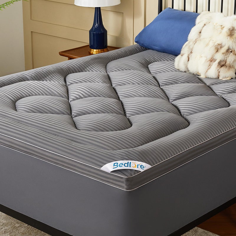 BEDLORE King Mattress Topper, Thick Pillow Top Pad for Back Pain Relief, Cooling Soft Mattress Cover with Deep Pockets 6-18 inch - Image 1