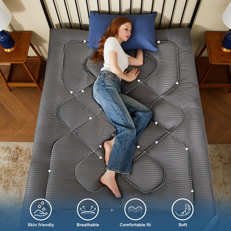 BEDLORE King Mattress Topper, Thick Pillow Top Pad for Back Pain Relief, Cooling Soft Mattress Cover with Deep Pockets 6-18 inch - Image 5