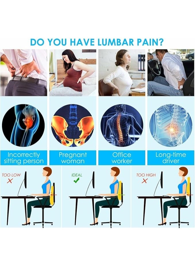 Ergonomic Velvet Lumbar Support Pillow for Office Chair and Car Seat | Easy-to-Use Orthopedic Back Rest for Lower Back Pain Relief, Travel & Home, Black - Image 5