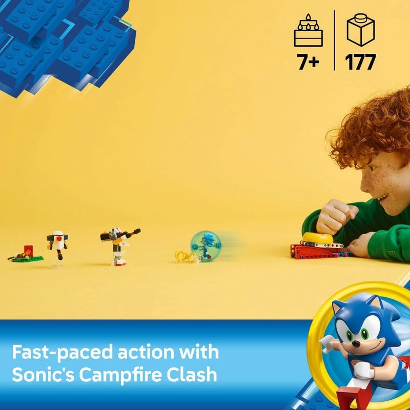 LEGO Sonic the Hedgehog: Sonic’s Campfire Clash Set, Collectible Building Toy with 4 Characters, Gold Rings and a Chaos Emerald, Gifts for Gamers, Boys & Girls aged 7 Plus 77001 - Image 3