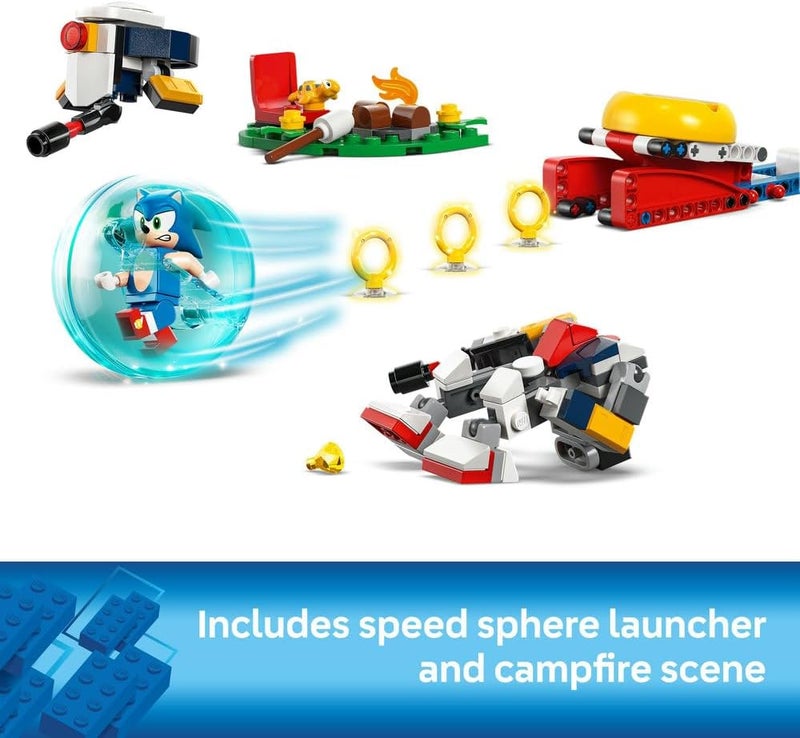 LEGO Sonic the Hedgehog: Sonic’s Campfire Clash Set, Collectible Building Toy with 4 Characters, Gold Rings and a Chaos Emerald, Gifts for Gamers, Boys & Girls aged 7 Plus 77001 - Image 5