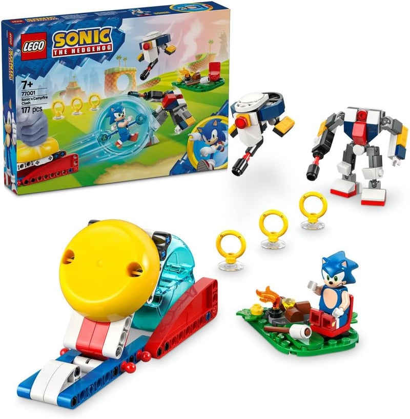 LEGO Sonic the Hedgehog: Sonic’s Campfire Clash Set, Collectible Building Toy with 4 Characters, Gold Rings and a Chaos Emerald, Gifts for Gamers, Boys & Girls aged 7 Plus 77001 - Image 1