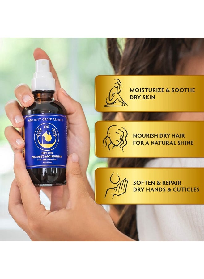 Ancient Greek Remedy - Organic Face And Body Oil For Dry Skin Hair Hands Cuticles And Nails Care. Olive Lavender Almond Vitamin E And Grapeseed Oils. Natural Moisturizer For Women Men 4Oz - Image 1