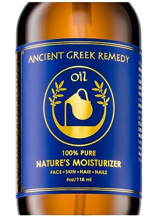 Ancient Greek Remedy - Organic Face And Body Oil For Dry Skin Hair Hands Cuticles And Nails Care. Olive Lavender Almond Vitamin E And Grapeseed Oils. Natural Moisturizer For Women Men 4Oz - Image 1