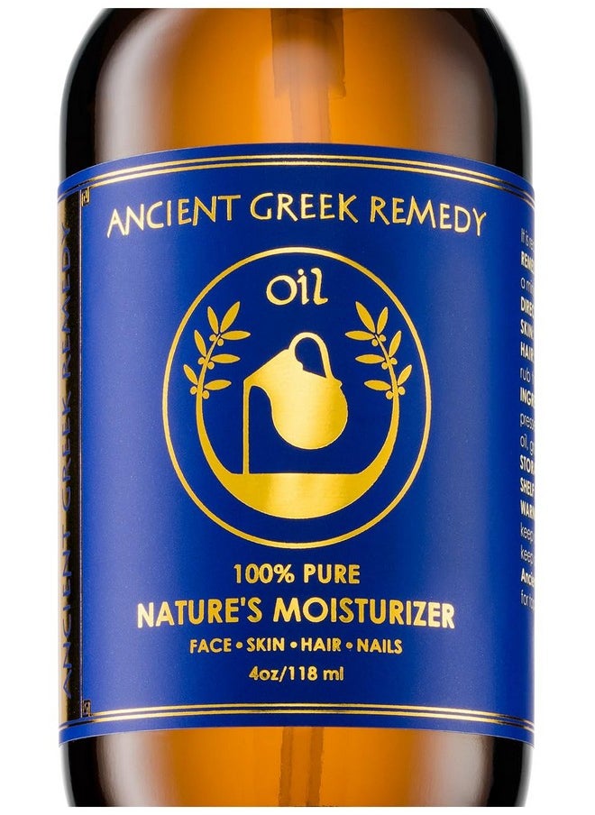 Ancient Greek Remedy - Organic Face And Body Oil For Dry Skin Hair Hands Cuticles And Nails Care. Olive Lavender Almond Vitamin E And Grapeseed Oils. Natural Moisturizer For Women Men 4Oz - Image 1