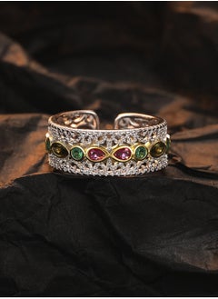 LOOPITYS S925 pure silver retro palace style lace zirconia open ring, with a niche design and high-end feel, this ring can be given as a gift to friends. The perfect gift for birthdays, New Year's Day, Valentine's Day, Mother's Day, and Thanksgiving.  - Image 4
