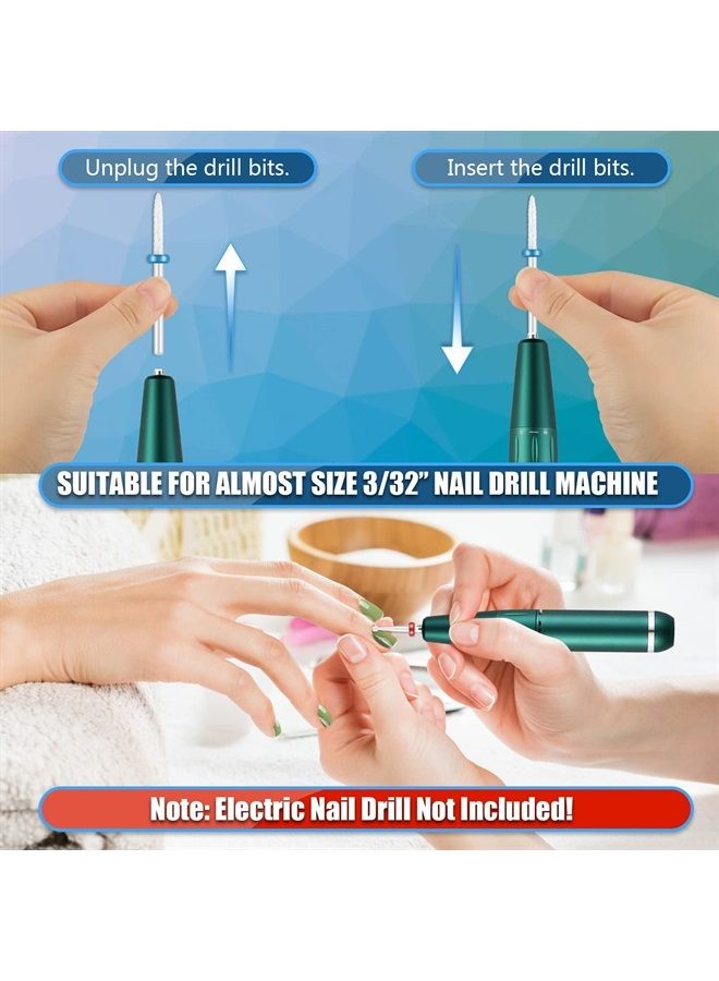 Depvko 10Pcs Ceramic Nail Drill Bits Set, 3/32 Inch Professional Drill Bits for Nails Cuticle Remover for Acrylic Electric Manicure Pedicure Nail File Machine - Image 4
