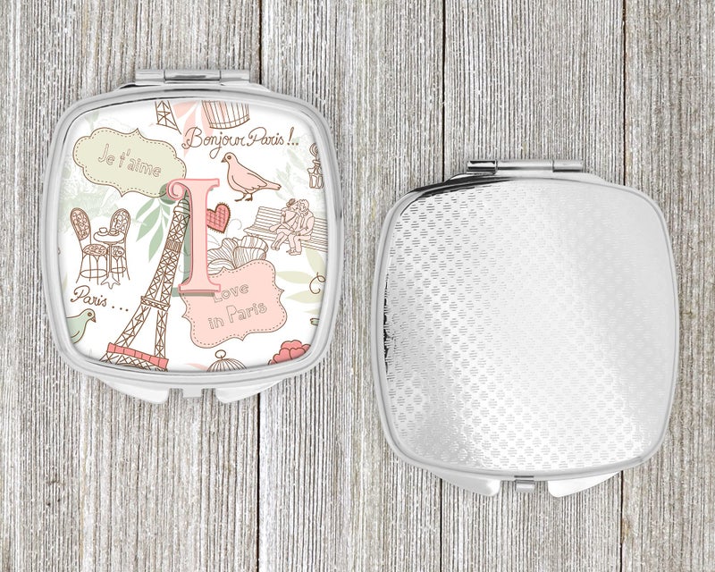 Caroline's Treasures CJ2002-ISCM Letter I Love in Paris Pink Compact Mirror Decorative Travel Makeup Mirror for Women Girls Gifts Pocket Makeup Mirror Folding Handheld - Image 4