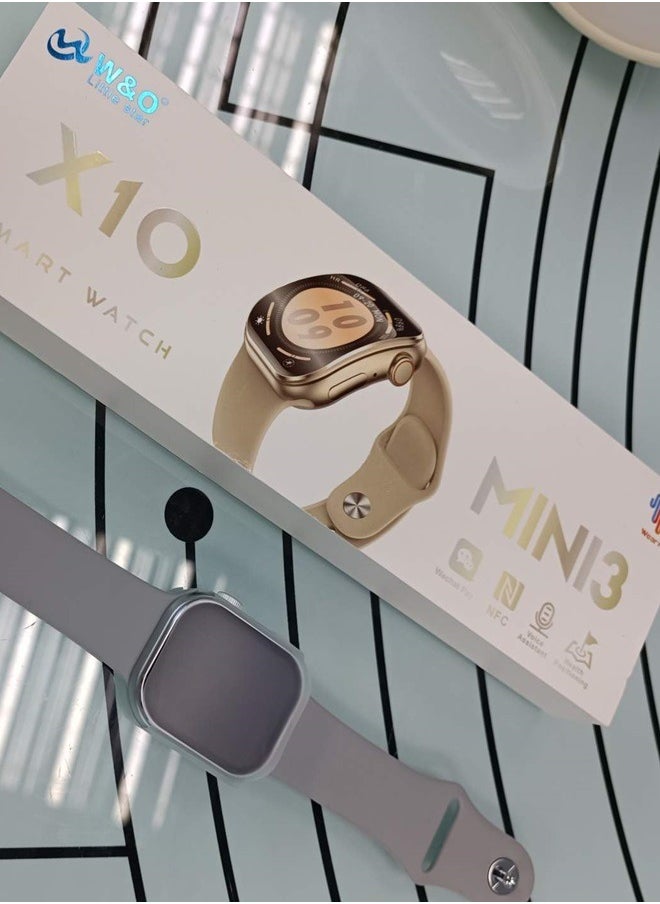 W&O - Smart Watch X10 MINI 3 Curved Glass With Silicone Strap and Wireless Charging - Image 1