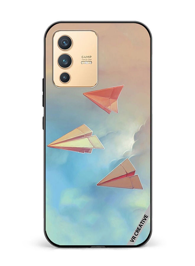 VR CREATIVE Protective Case Cover For Vivo V23 5G Paper Plane Design  Multicolour - Image 1