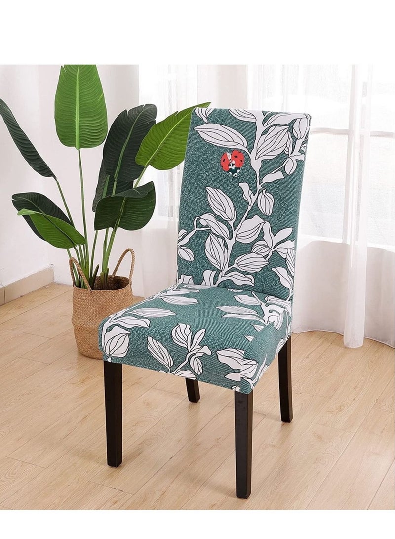 Captaintech Dining Room Chair Covers Set, Easy Slip-on Stretch Parsons Chair Slipcovers Super Fit Spandex Removable Washable Kitchen Chair Protector Cover for Dining Room Banquet Hotel Ceremony (Green) - Image 1