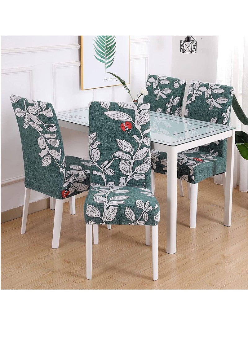 Captaintech Dining Room Chair Covers Set, Easy Slip-on Stretch Parsons Chair Slipcovers Super Fit Spandex Removable Washable Kitchen Chair Protector Cover for Dining Room Banquet Hotel Ceremony (Green) - Image 2