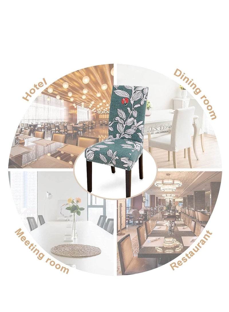 Captaintech Dining Room Chair Covers Set, Easy Slip-on Stretch Parsons Chair Slipcovers Super Fit Spandex Removable Washable Kitchen Chair Protector Cover for Dining Room Banquet Hotel Ceremony (Green) - Image 3