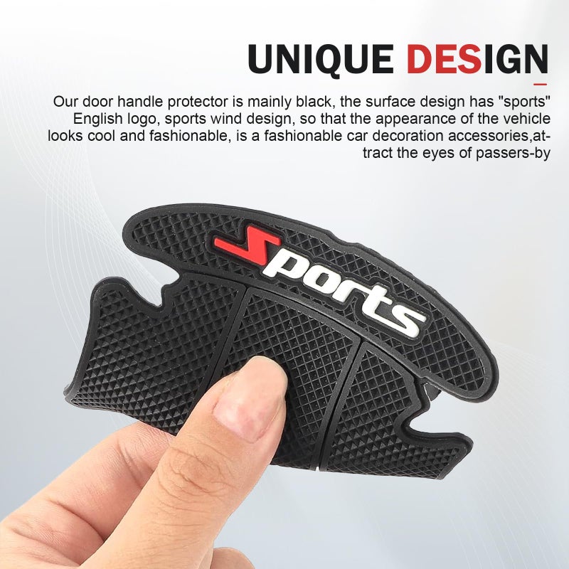 Zikefest 8PCS Car Door Protector, Sports Car Door Handle Scratch Protector, Door Handle Bowl Sticker, Doors Handle Protection Accessories, Universal for Most Car, SUV, Truck - Image 3