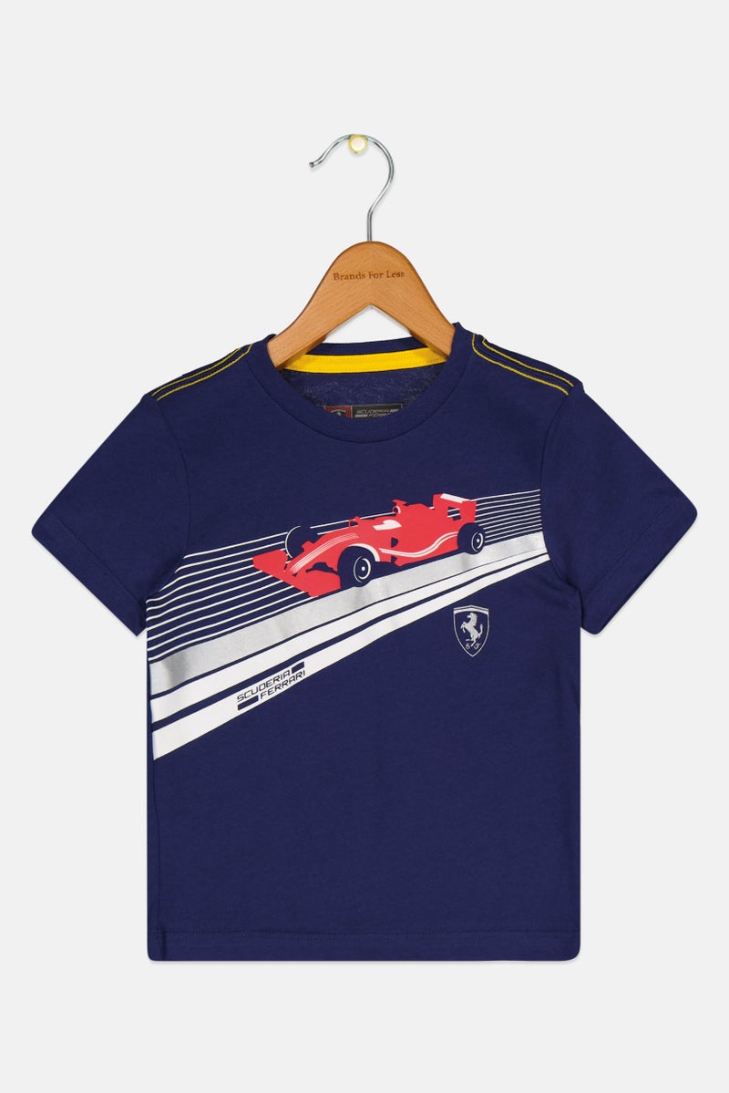 Scuderia Ferrari Toddlers Boy Graphic Print Short Sleeve Top, Multicolor - Image 2