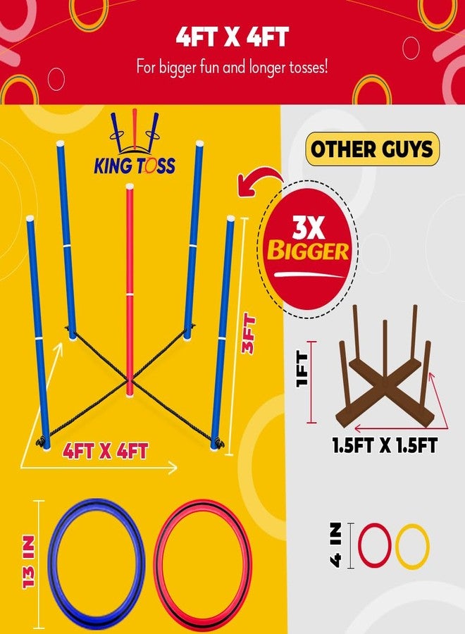 Swooc Games - King Toss™ | Giant Ring Toss Game for Kids and Adults (4ft x 4ft) | Weatherproof Giant Outdoor Games for Adults and Family | Backyard Activities | Outside Yard & Lawn Game | Beach Fun - Image 3